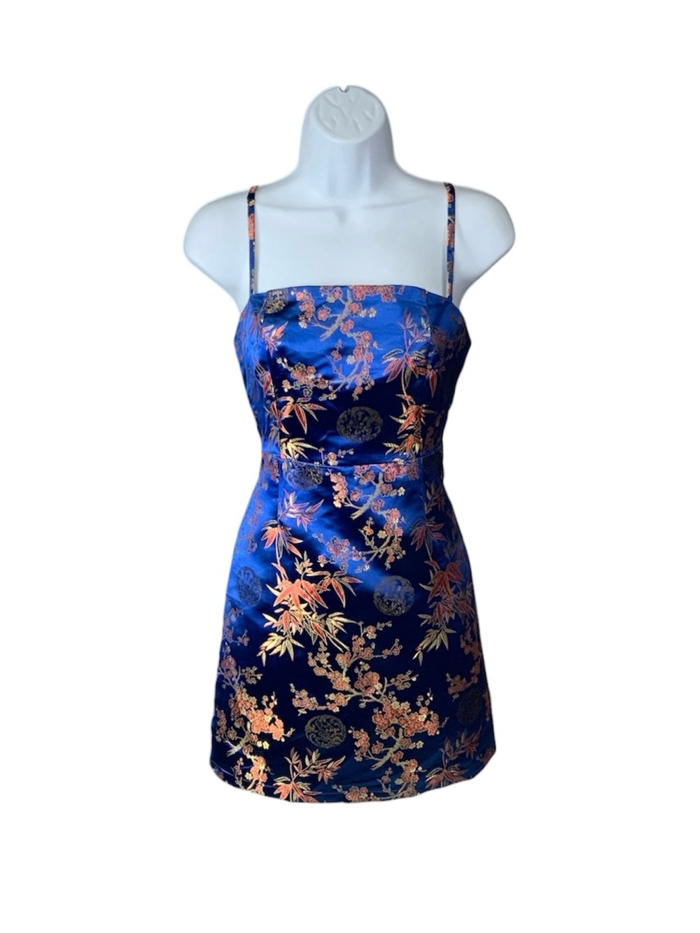 SHEIN Dragon/Floral Jacquard Satin Cami Mini Dress
